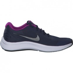 Chaussure de course Nike Star Runner 3 (GS) pour garçon, bleu marine nuit/argent métallisé