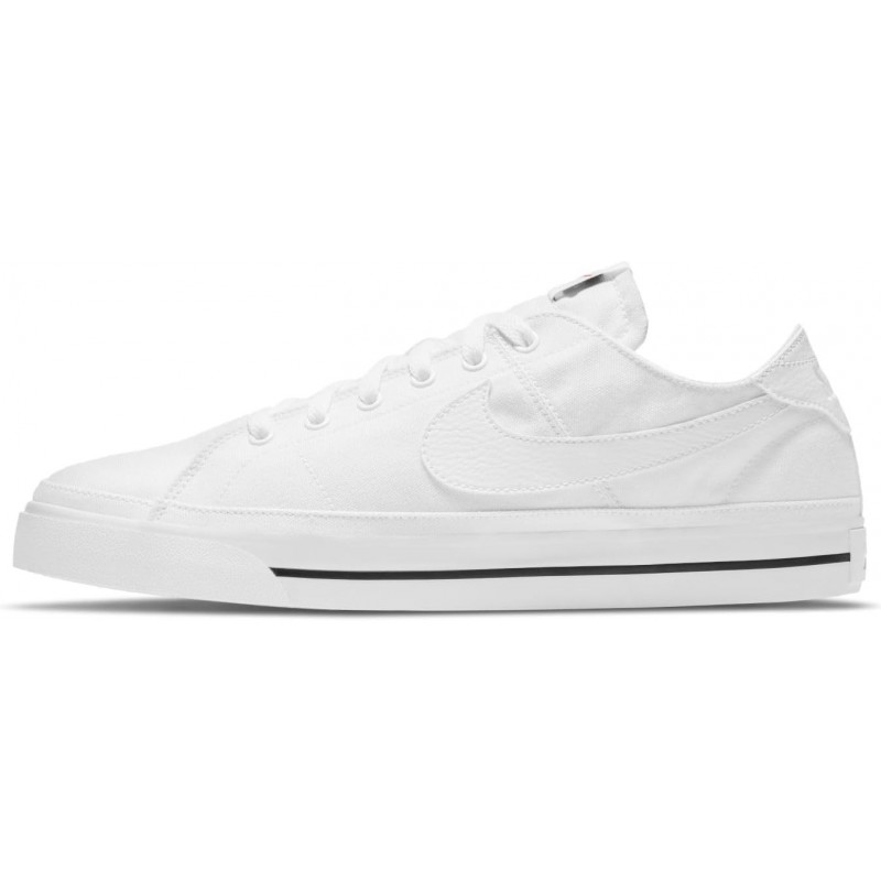 Baskets décontractées Nike Court Legacy Canvas CW6539-100 pour homme, blanc et noir