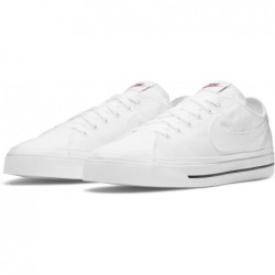 Baskets décontractées Nike Court Legacy Canvas CW6539-100 pour homme, blanc et noir