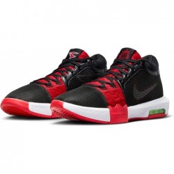 Chaussures de basket-ball Nike Lebron Witness VIII pour homme (noir/rouge université/citron vert)