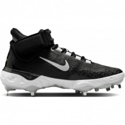 Chaussures de baseball Nike Alpha Huarache Elite 4 Mid pour homme (gris/gris fumé clair/blanc)