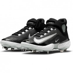 Chaussures de baseball Nike Alpha Huarache Elite 4 Mid pour homme (gris/gris fumé clair/blanc)