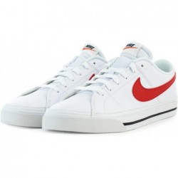 Chaussures unisexes Nike Court Legacy NN, taille 11, couleur : blanc/rouge université-blanc