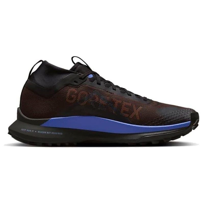 Baskets de course NIKE React Pegasus Trail 4 GTX Fb2193, chaussures de sport, velours marron, noir, mousse dorée, bleu moyen