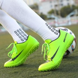 Chaussures de football en salle pour hommes UYO Crampons de football à lacets à pointes antidérapantes Sports Athletic Futsal TF