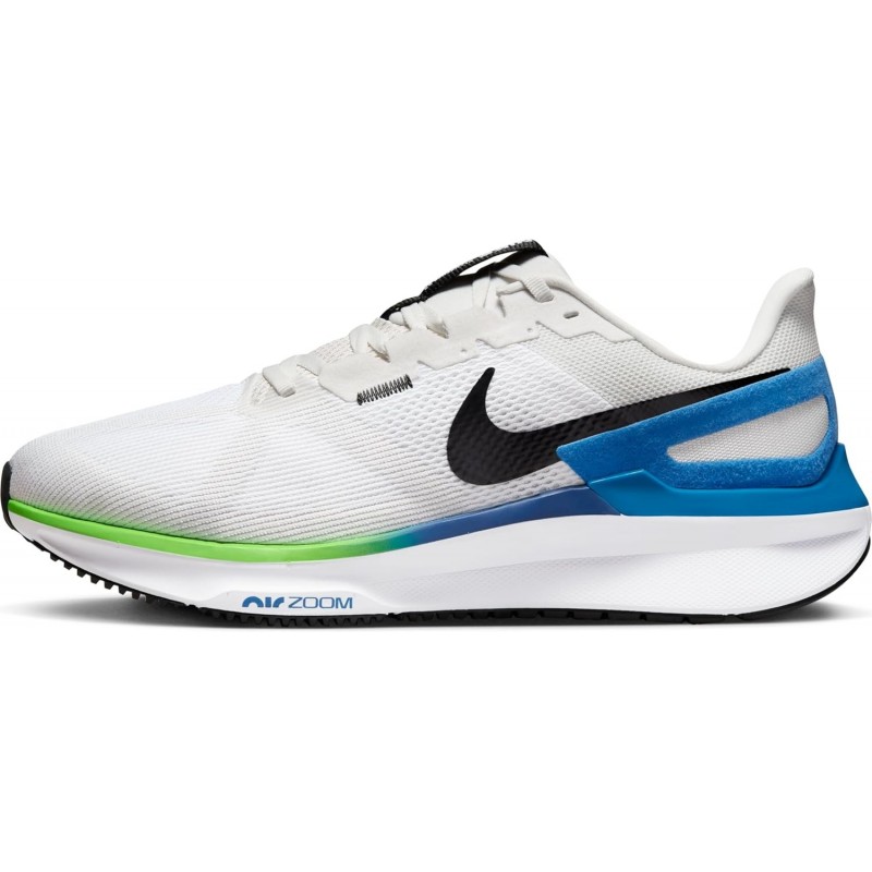 Chaussures de course sur route Nike Structure 25 pour homme (extra larges) (DZ3488-100, blanc/teinte platine/bleu étoile/noir)