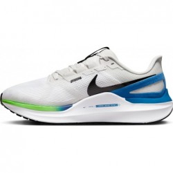 Chaussures de course sur route Nike Structure 25 pour homme (extra larges) (DZ3488-100, blanc/teinte platine/bleu étoile/noir)