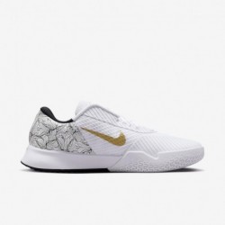 Chaussures de tennis pour terrain dur NikeCourt Vapor Pro 2 pour homme (FZ8227-100, blanc/noir/or métallique)