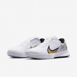 Chaussures de tennis pour terrain dur NikeCourt Vapor Pro 2 pour homme (FZ8227-100, blanc/noir/or métallique)