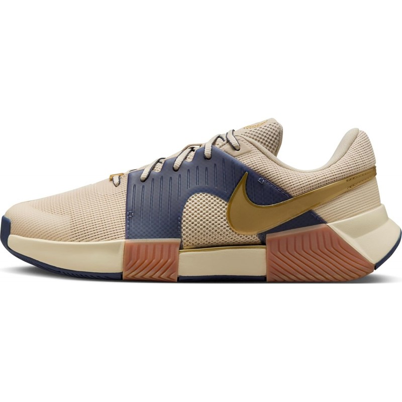 Chaussures de tennis pour terrain dur Nike GP Challenge 1 Premium pour homme (FN4698-101, Sanddrift/Thunder Blue/Gum Medium Brow