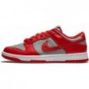 Chaussures de basket-ball Nike Dunk Low Retro pour femmes, gris moyen, rouge universitaire, blanc