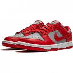 Chaussures de basket-ball Nike Dunk Low Retro pour femmes, gris moyen, rouge universitaire, blanc