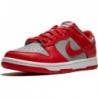 Chaussures de basket-ball Nike Dunk Low Retro pour femmes, gris moyen, rouge universitaire, blanc